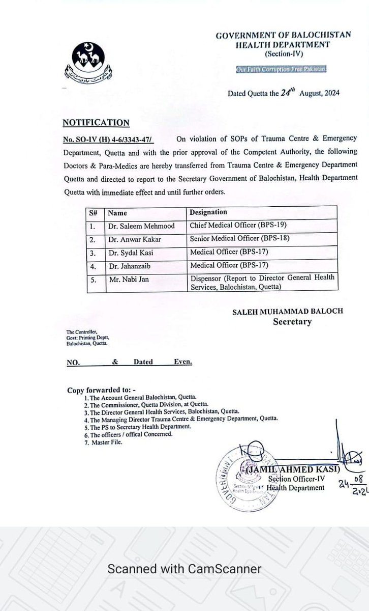 drbaharshah's tweet photo. سیکریٹری ہیلتھ بلوچستان کو صاف شفاف الفاظ میں کہنا چاہتا ہوں کہ ٹراما سینٹر کے ینگ ڈاکٹرز کے خلاف جو آپ نے انتقامی کارروائی کی ہے یہ آپکی ڈاکٹر دشمنی کا واضع ثبوت ہے ۔ یہ اگر ریورٹ نہ ہوا تو جو بات نکلی ہے دور تلک جائے گی ۔ https://t.co/z1OdilQtSo