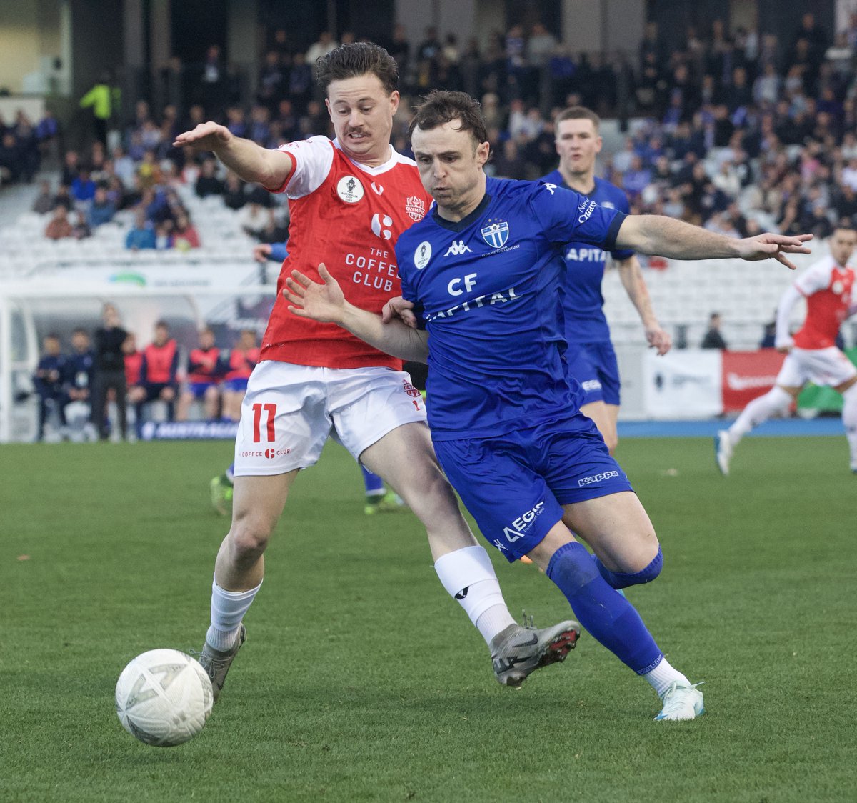 sportingwall's tweet image. South Melbourne have advanced to the Quarter Finals of the @AustraliaCup . They defeated Qld outfit , Olympic 3-2 .
Souths goals came from Jankovic  25 , 90+2  and Archibald.
@smfc