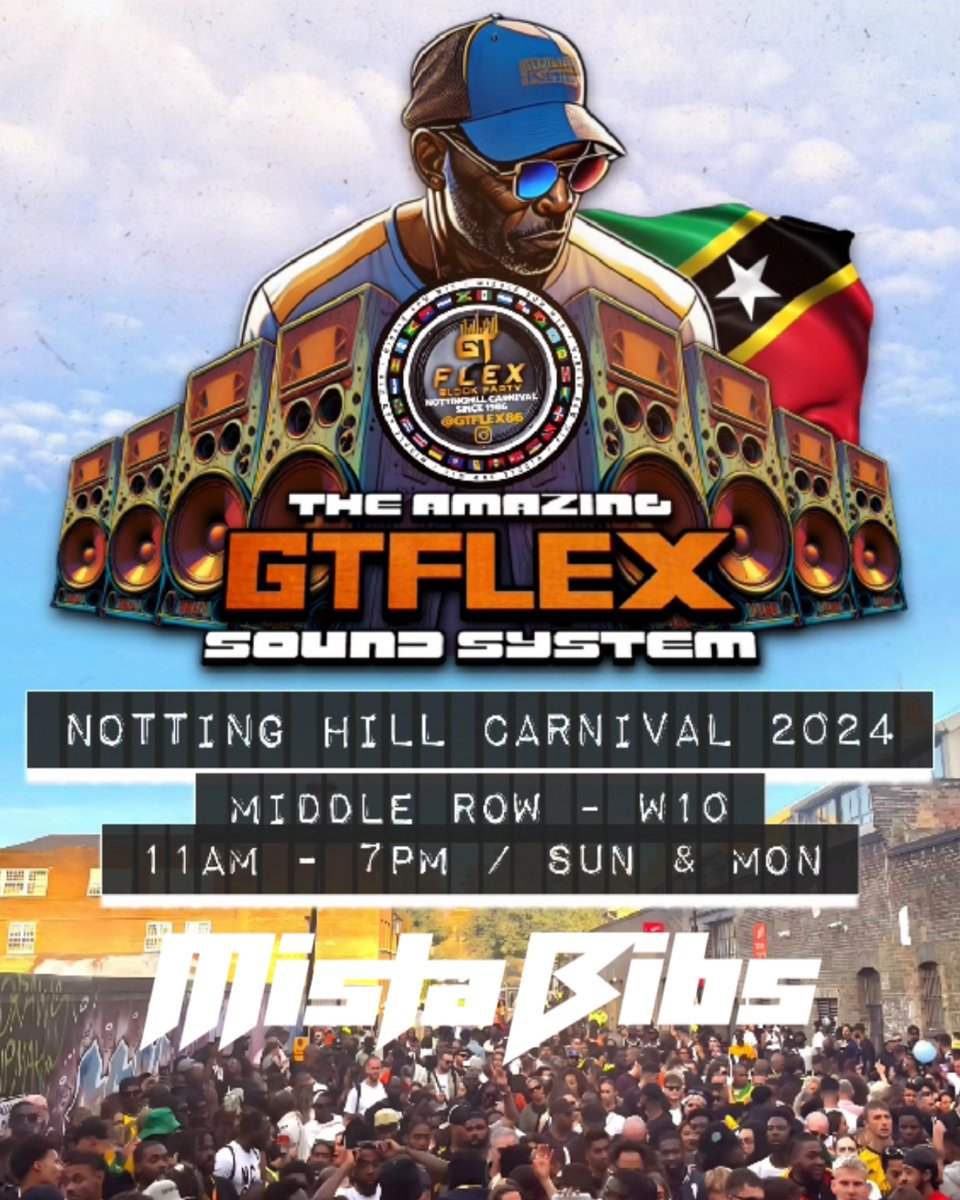 Catch me spinning in Notting Hill Carnival today and tomorrow At GT Flex on Middle Row Set Time 4pm
