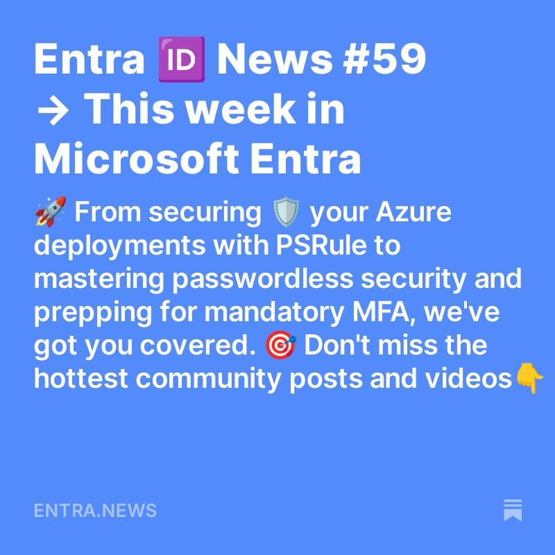 Merill Fernando (@merill) on Twitter photo I just sent out this week's Entra newsletter.
Featuring <a href="/12Knocksinna/">Tony Redmond</a>, <a href="/DanielatOCN/">Daniel Bradley</a>, <a href="/fabian_bader/">Fabian Bader</a>, <a href="/janbakker_/">Jan Bakker</a>, <a href="/rbrayb/">Rory Braybrook</a>, <a href="/Shehanperera85/">Shehan Perera | MVP</a>, @sskotheimsvik, <a href="/WelkasWorld/">Ewelina Paczkowska (Welka's World)</a>, <a href="/Thomas_Live/">Thomas Naunheim</a>, <a href="/IDACPodcast/">The Identity at the Center Podcast</a>, <a href="/rucam365/">Ru Campbell</a> and more!
→ entra.news I just sent out this week's Entra newsletter.
Featuring <a href="/12Knocksinna/">Tony Redmond</a>, <a href="/DanielatOCN/">Daniel Bradley</a>, <a href="/fabian_bader/">Fabian Bader</a>, <a href="/janbakker_/">Jan Bakker</a>, <a href="/rbrayb/">Rory Braybrook</a>, <a href="/Shehanperera85/">Shehan Perera | MVP</a>, @sskotheimsvik, <a href="/WelkasWorld/">Ewelina Paczkowska (Welka's World)</a>, <a href="/Thomas_Live/">Thomas Naunheim</a>, <a href="/IDACPodcast/">The Identity at the Center Podcast</a>, <a href="/rucam365/">Ru Campbell</a> and more!
→ entra.news