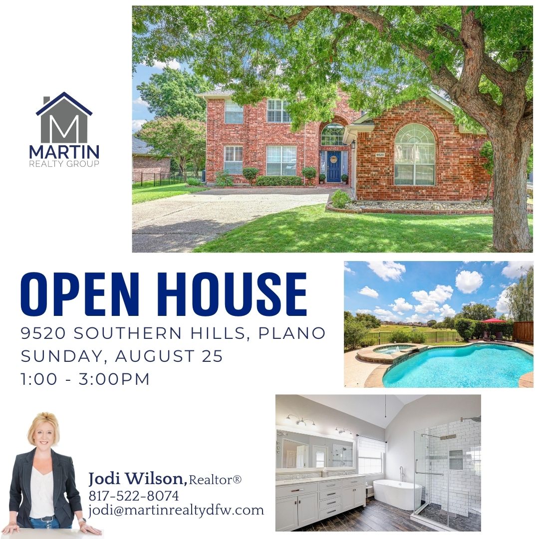 martinrealtydfw's tweet image. 🎉 It's OPEN HOUSE day! 🏠 Stop by from 1-3pm at 9520 Southern Hills in Plano. Don't miss your chance to tour this amazing property with Jodi! 

More Info Here: martinrealtydfw.com/real-estate/95…

#OpenHouse #PlanoLiving #DreamHome #MartinRealtyDFW #RealEstate #DFWRealEstate #Texas