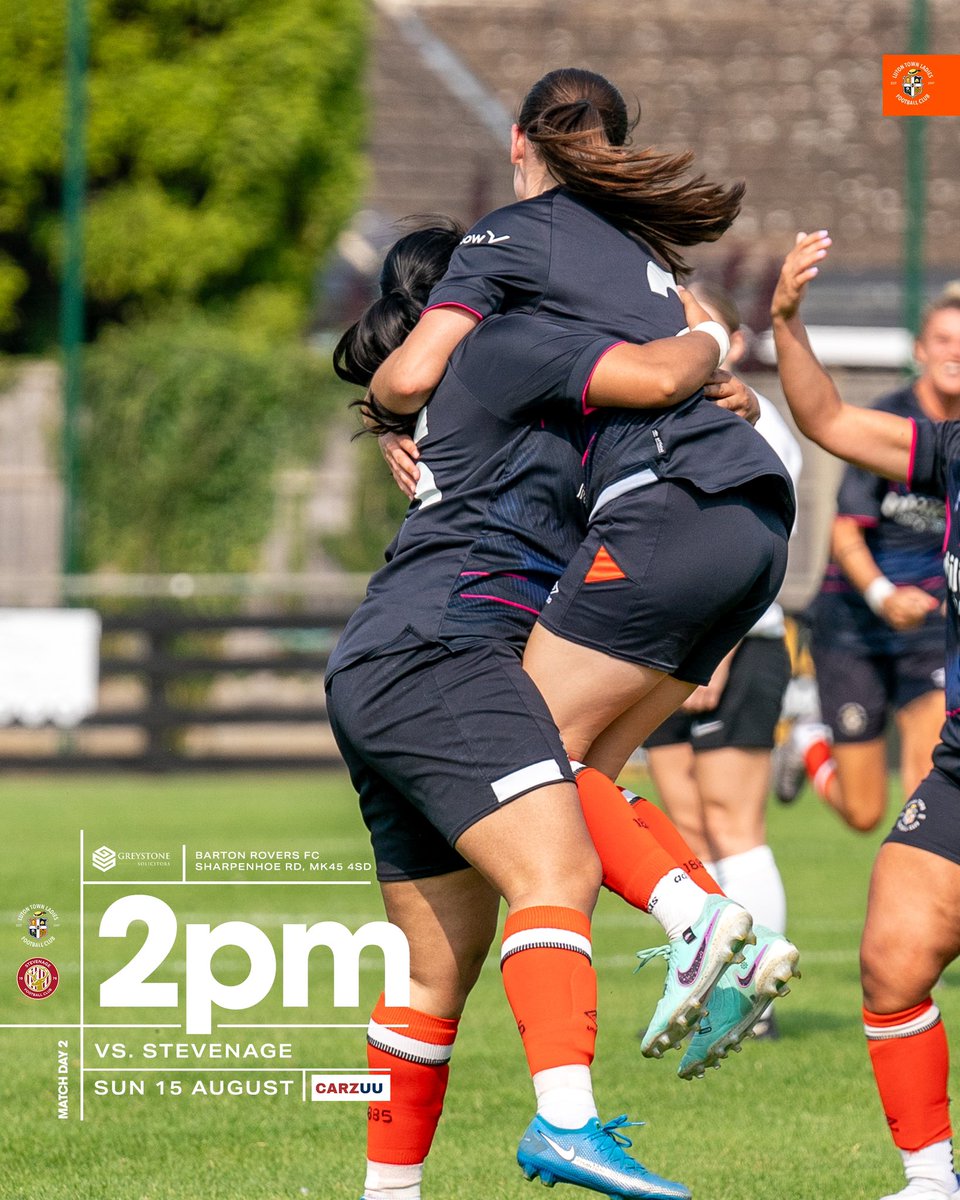 LutonTownLadies's tweet photo. It’s matchday, and we’re at home to @StevenageFCW 🧡

📍Barton Rovers FC, MK45 4SD - 2PM
📸 @duncanjackphoto

Match sponsors @GreystoneSols CarZuu

#LutonTown #COYH #WeAreTheLadies #Hatters https://t.co/30VyJgQ4cn