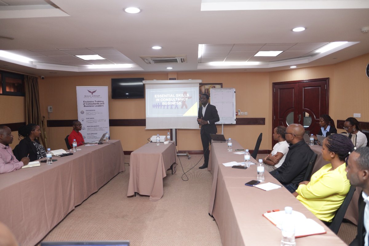 GalaGrp's tweet photo. Day 2 at Gala Group training! We have PhD holder &amp; Certified Master Trainer Dr. Benjamin Mudaheranwa on board, leading the course on Essential Skills in Consultancy Business. Join us &amp; meet the experts! Gala Group – where experts stay-Gathering place for Experts.@IsmaMwanafunzi https://t.co/gee88iCjRd