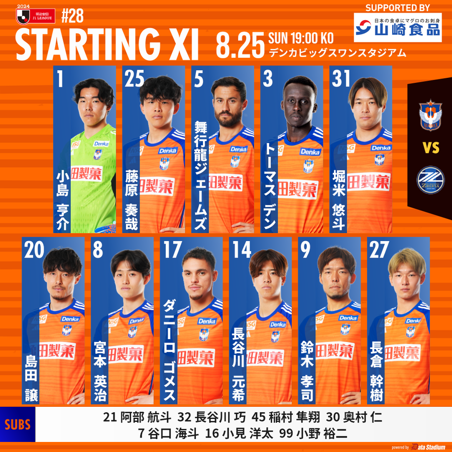 📢#アルビレックス新潟 スタメン発表🔥 #明治安田 #J1 リーグ 第28節