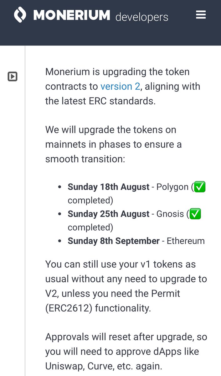 version 2 <a href="/monerium/">Monerium</a> token contracts EURe/GBPe/USDe/ISKe live on <a href="/gnosischain/">Gnosis Chain</a> 🔥