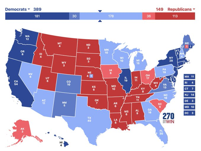 <a href="/MissNicoletta/">Nicoletta</a> @LaOtraDarkOne It's why I donate to <a href="/VotersTomorrow/">Voters of Tomorrow</a> &amp; <a href="/RuralVotePac/">RuralVote.org</a> along with <a href="/BlackVotersMtr/">Black Voters Matter Fund</a> and <a href="/votolatino/">Voto Latino</a> . Voters of Tomorrow are Gen-Zers reaching out to their peers. One of their folks tweeted this chart showing EC outcome if 18-29 voted at the same percentage as 65+