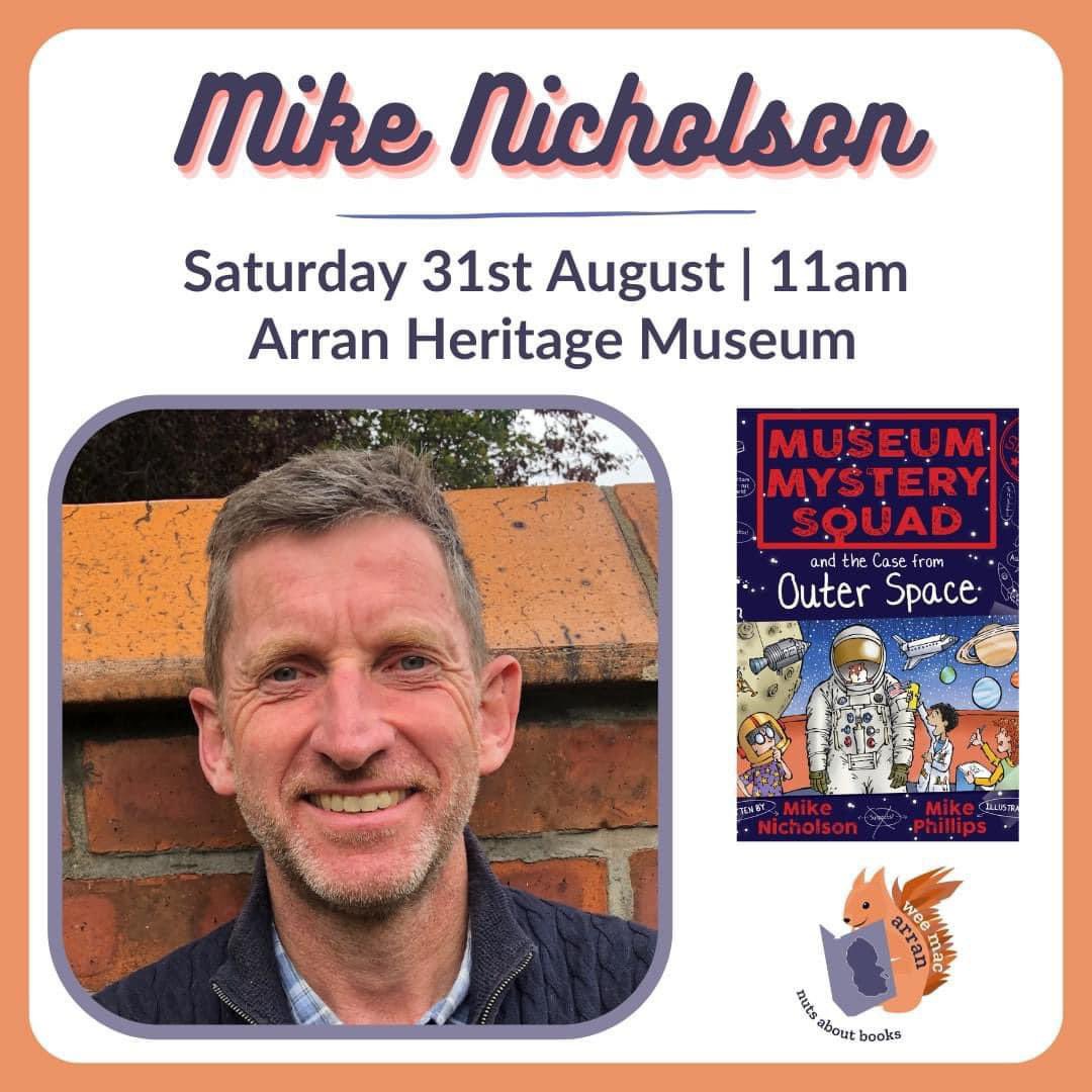 Wee Mac 24 is off to a stratospheric start with Edinburgh- based Mike Nicholson opening the children’s programme
Mike’s reading his book ‘The Museum Mystery Squad - and the case from Outer Space the Squad investigating puzzling plants, amazing astronauts and marvellous moon-rock