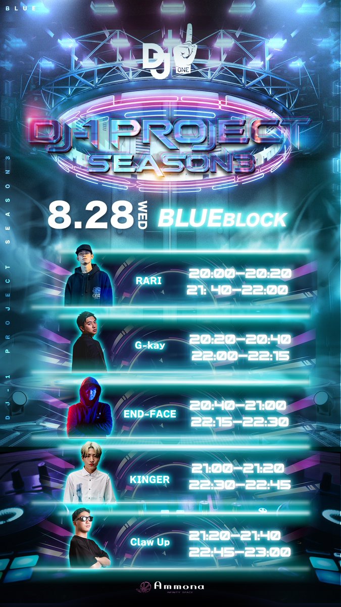 dj1_project's tweet photo. Season3、BLUEチームのご来場ありがとうございました!! 
次回は26日(月)、27日(火)、28日(水)、29日(木)にて開催！日本から世界へのサウンドを存分に味わおう！
またのご来場をお待ちしてます🎉 

■ランキングなどの詳細はこちら⇩
 https://t.co/G59DlRp5BD 

#dj1プロジェクト #DJ #BLUE https://t.co/O5AyFMPBgV