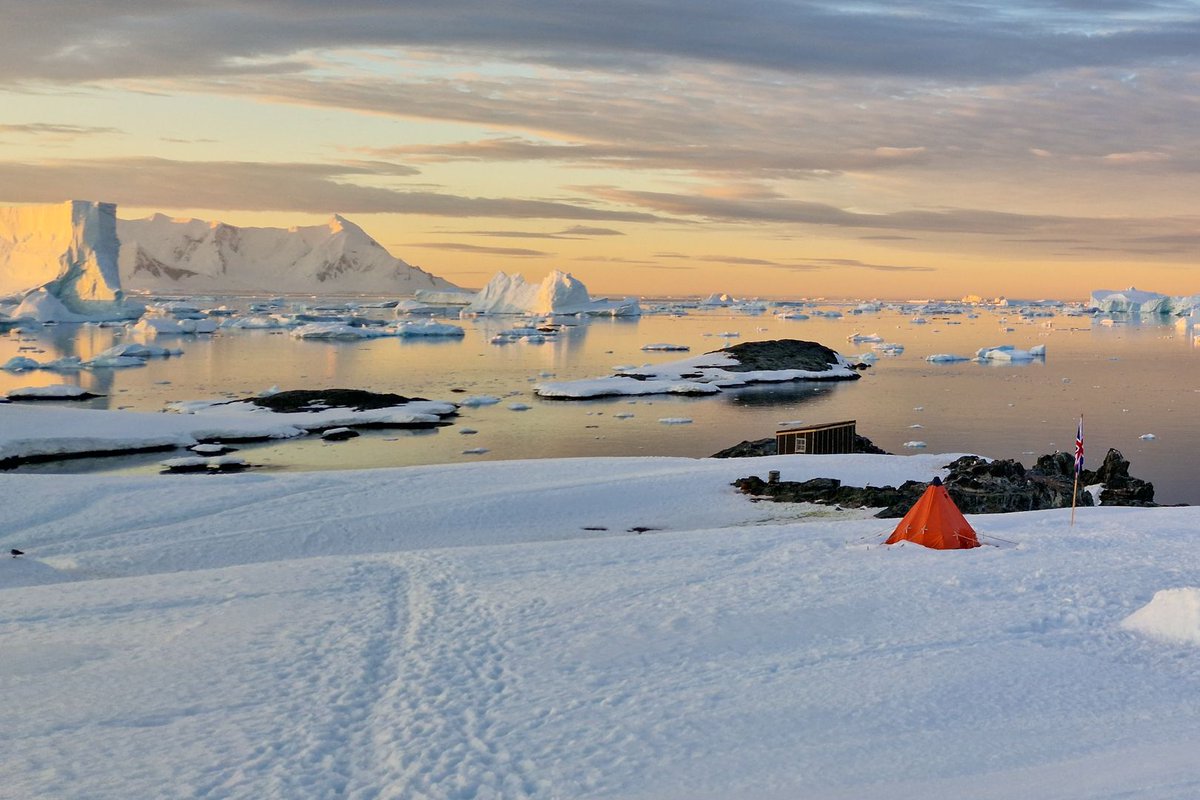 AntarcticHT's tweet photo. A few scenes from our field team's camp on Detaille Island.

Camping on an Antarctic island for 28 days certainly comes with its challenges but one thing that can always be relied upon is a spectacular view. 

📸 UKAHT/@LesleyJohnston_ 

#camplife #Detaille #DetailleIsland https://t.co/77k7odAZtP