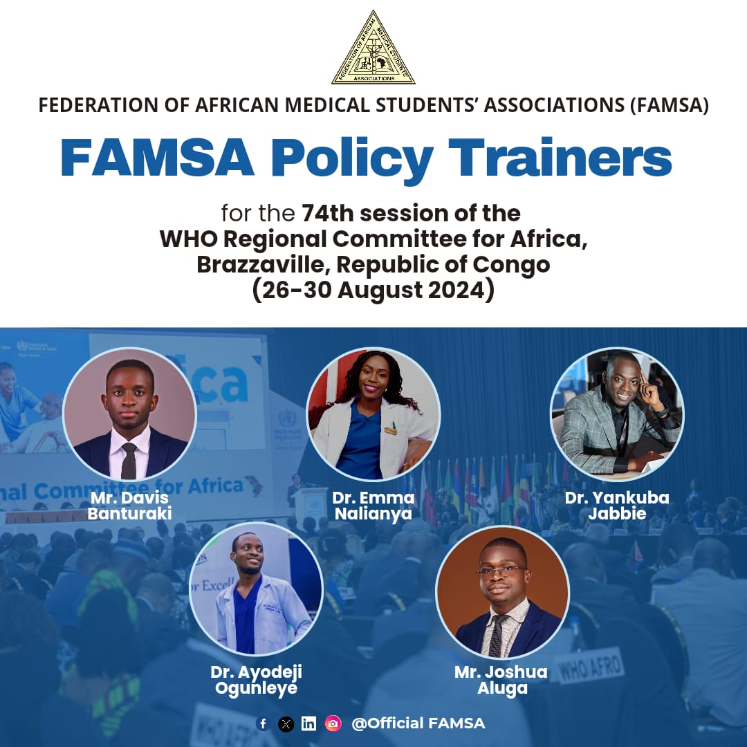Meet the FAMSA Delegation, Policy Team and Trainers who've worked intensely for the past 2 months in preparation for the #RC74 #WHOAFRO that will be happening in-person in Brazzaville, Republic of Congo from 26-30 August 2024.