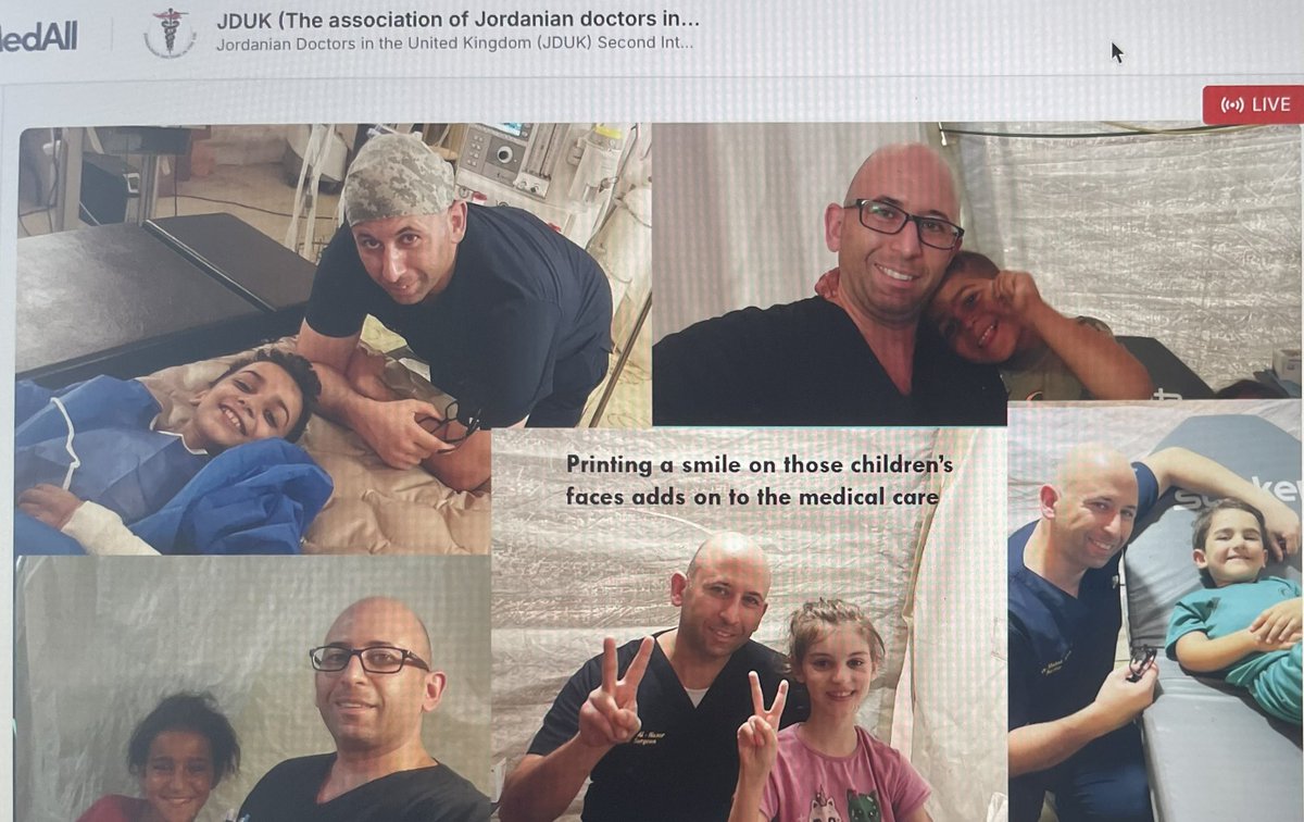 jduk_official's tweet photo. “Putting a smile on those children’s faces adds on to the medical care”

Dr Mutaz Al Naser’s, Plastic Surgeon from JRMS, last message from his eye-opening lecture at the conference.

Please make sure not to miss out by registering via:
https://t.co/OoiSgmJW4d
#Gaza #Amman #London https://t.co/kIgZIQqElQ