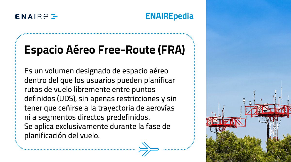 ENAIRE's tweet photo. 📚✈️ En este nuevo #ENAIREpedia te explicamos qué es el espacio aéreo #FreeRoute:
Es uno de esos servicios que son más desconocidos pero que también proporciona @ENAIRE. Tienes la información ampliada en el siguiente enlace: https://t.co/WYEMTsxf0Z https://t.co/tsDTNHxnLm