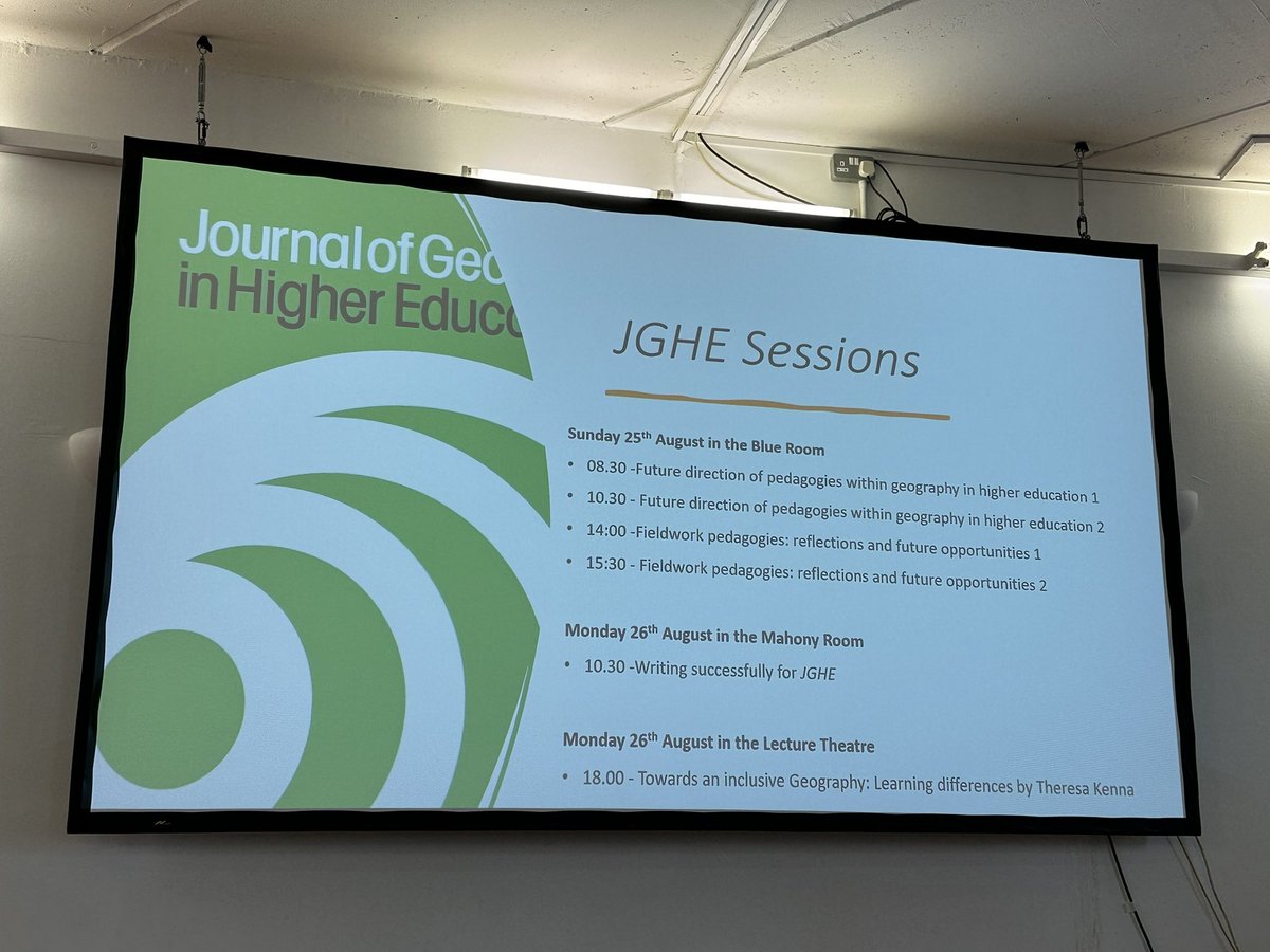 Great first morning at the <a href="/igc2024dub/">@IGC2024Dub</a> with the JGHE session on future directions and pedagogies in geography HE! Make sure to check out all the JGHE sessions over the next few days!
