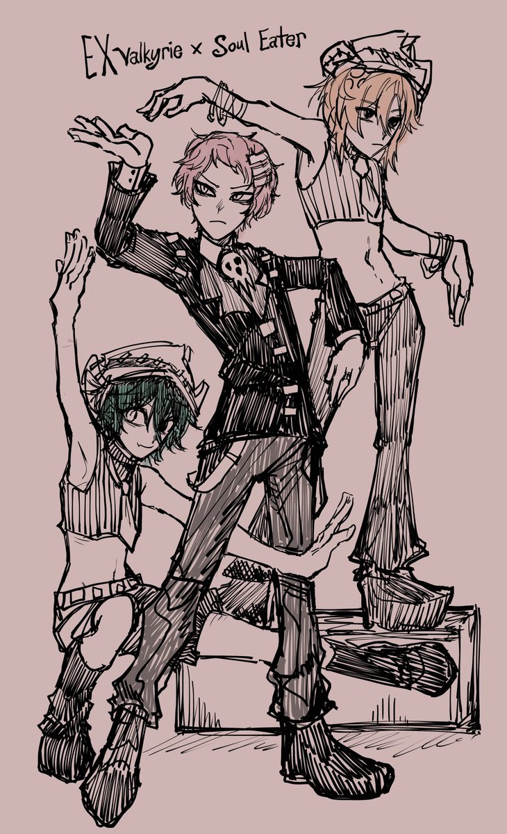grimdollen's tweet photo. i think about exvalk as death the kid and his weapons a lot https://t.co/VXPDczfGCN