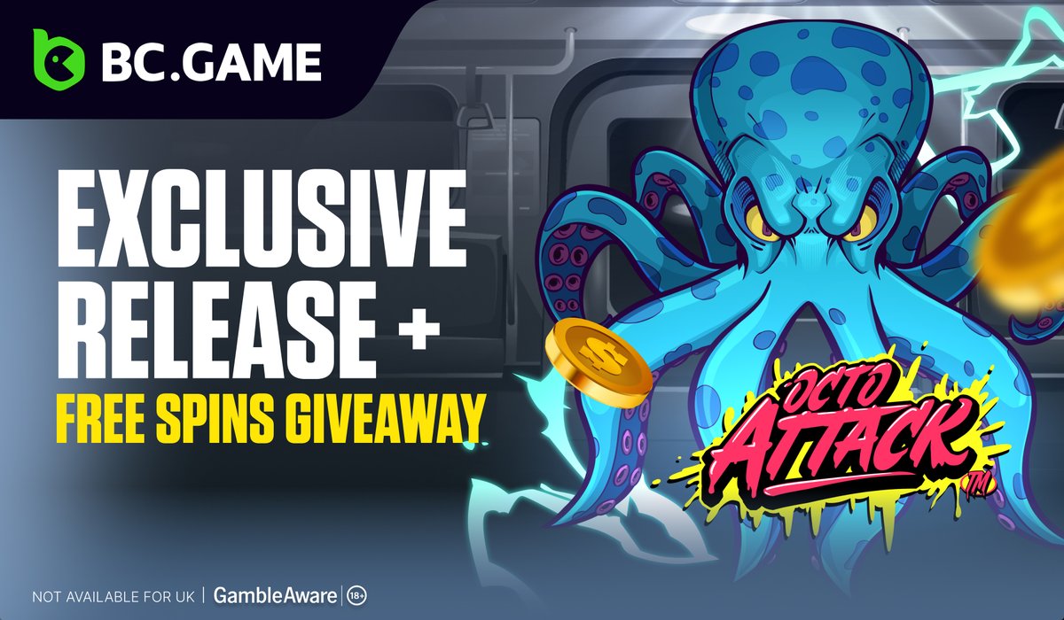 bcgame's tweet photo. 🎮 Octo Attack is Here! 🎮
Exclusive Release + Free Spins Giveaway Play, wager €10, and grab 10 Free Spins daily! 👉https://t.co/Pj9nCyZUqK
Limited rewards—don’t miss out! 🐙
#BCGAME #FreeSpins #OctoAttack https://t.co/W2XhogpAEH