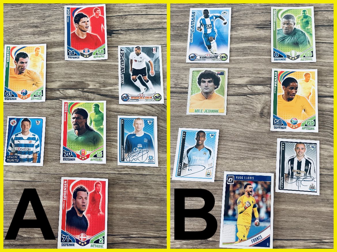 _Second_String's tweet photo. @thecultraspod we’ve had a sneak through our Random Stickers (previous post) and have devised two Ultra  #Barclaysman 7aSide Teams

Who we got comming out on Top? https://t.co/TkG6mgsf32