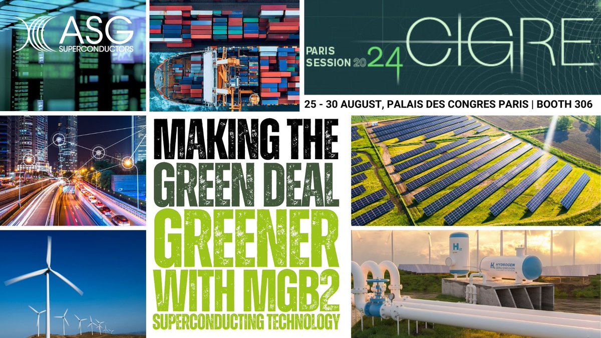 ASGsconductors's tweet photo. The MgB2 superconducting wire energy transmission technology @ CIGRE 24. Take a look at our graphics for the ASG Superconductors booth and join us in Paris @ the leading global event for power systems expertise from 25 to 30 August.
.
.
#Mgb2 #energy #cigre #grids https://t.co/qshBre1my6
