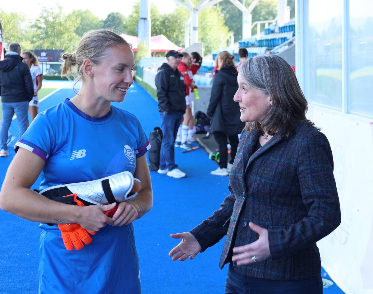 ScottishHockey's tweet photo. Minister for Social Care, Mental Wellbeing &amp; Sport @MareeToddMSP came down to support Scotland women yesterday at the @eurohockeyorg Championship Qualifiers in Glasgow. 🏴󠁧󠁢󠁳󠁣󠁴󠁿🏴󠁧󠁢󠁳󠁣󠁴󠁿 https://t.co/w2JhvUjHRR
