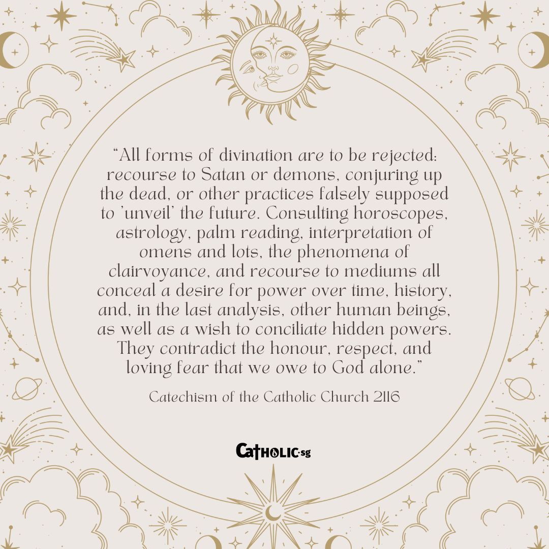 CatholicsSg's tweet image. While our engagement in #newage practices might seem harmless, we tread on the dangerous line of engaging with other #spiritual forces, and it also contradicts our profession of the #firstcommandment to #love the Lord with all our heart, soul, and mind. buff.ly/3yHG3bT
