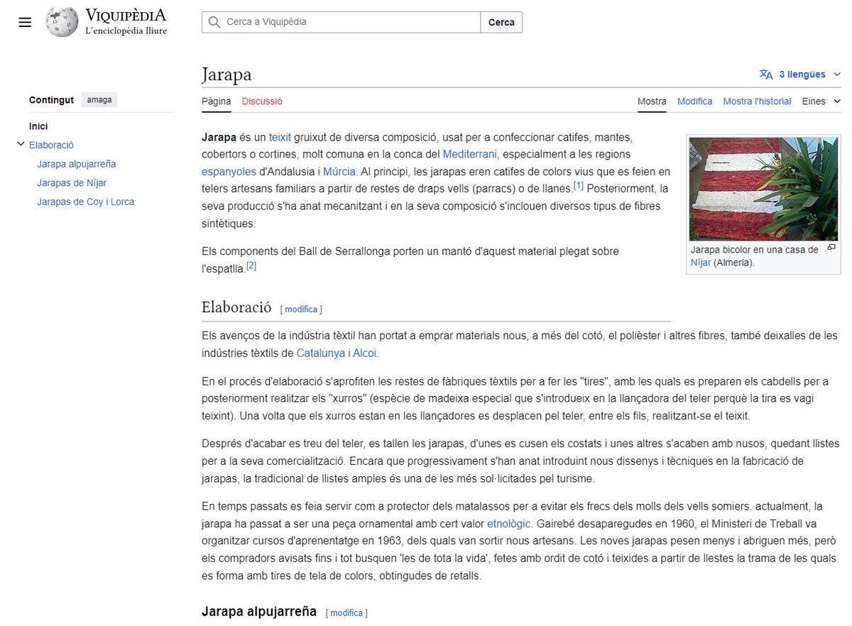 cristofoljosep's tweet photo. Hui he aprés una nova paraula: jarapa
Es clar, he cercat, i no hi era a la @Viquipedia
Doncs pima, pam, pum https://t.co/bN4WxyvVDy
El català és la tercera darrera l'anglés Fàcil, ràpid, polit.
Qualsevol pot sumar-hi
#Vikipedia #Viquipedia #catala #contribuir https://t.co/ZfW87khEat