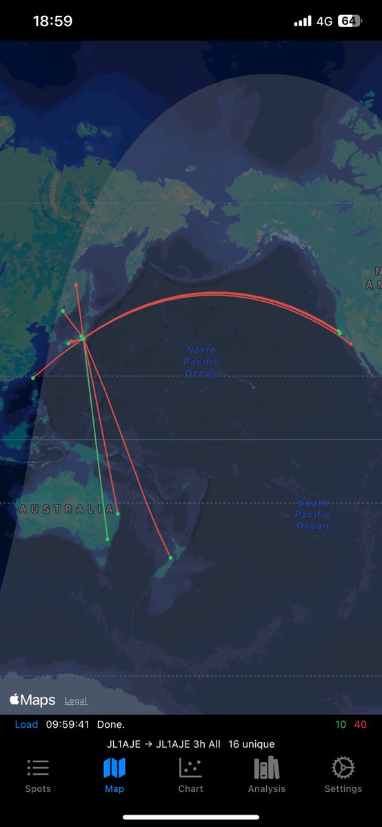 JL1AJE's tweet photo. Getting across the pond with 5W #WSPR
Calling CQ on 40m #JS8 #JS8Call 7.078Mhz USB this evening from Japan
ローカル局もどうぞ👍🏻 https://t.co/lk5hc9llg7