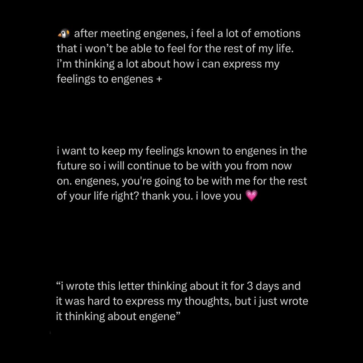 prodshn's tweet photo. someone said the lyrics of rendezvous are similar to exactly how sunghoon writes and talks to engenes and i feel like crying. this broke me https://t.co/QVx0fx4rnQ
