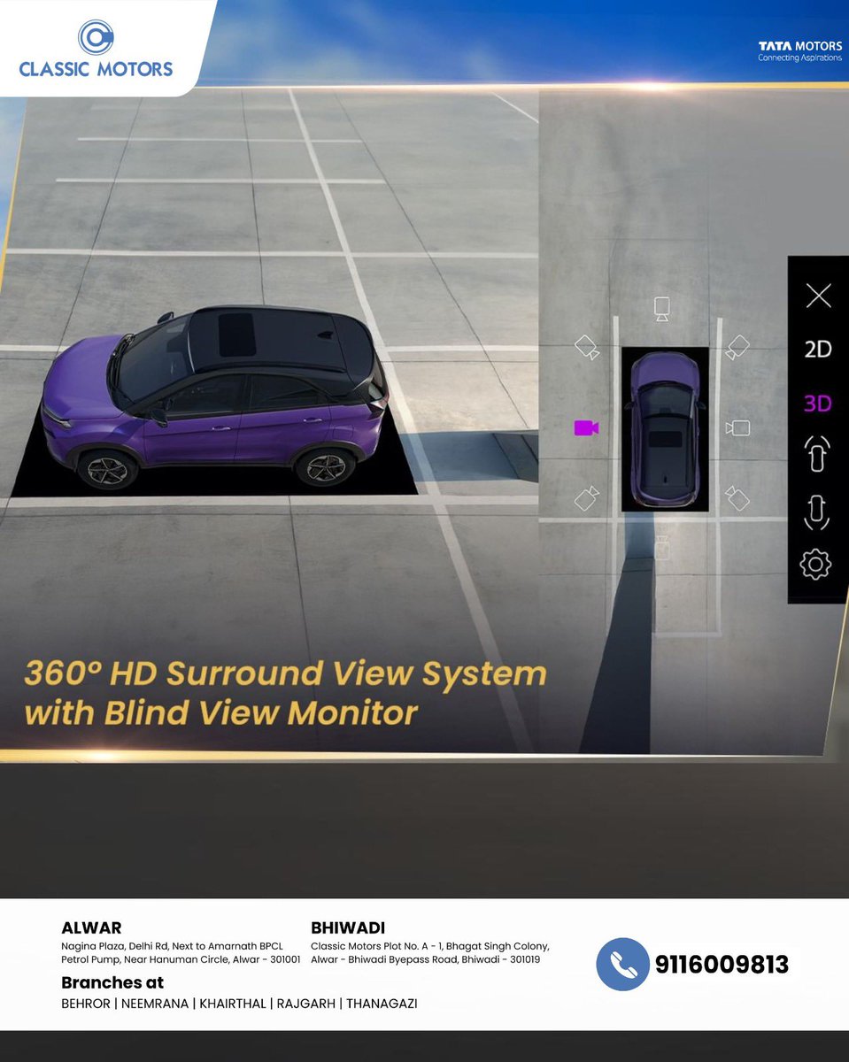ClassicMotors_'s tweet image. Experience the future of driving with the Tata Nexon, now equipped with a 360-degree surround view camera system for unmatched safety and convenience.

Book your test drive today: 9116009813

#TataNexon #360DegreeCamera #SafetyFirst #SmartDriving #SUV