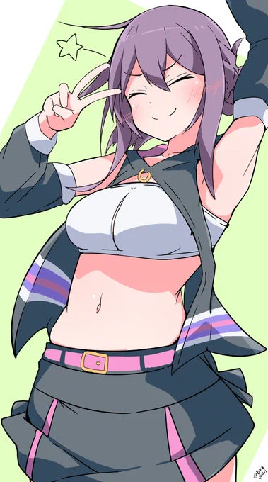 でぇじょうぶだ、オラの服袋力は今23あるから勇おねえちゃんのチア服は中野全員分引いてなお余裕もって引けっぞ( 'ω') #アリスギアお絵かき