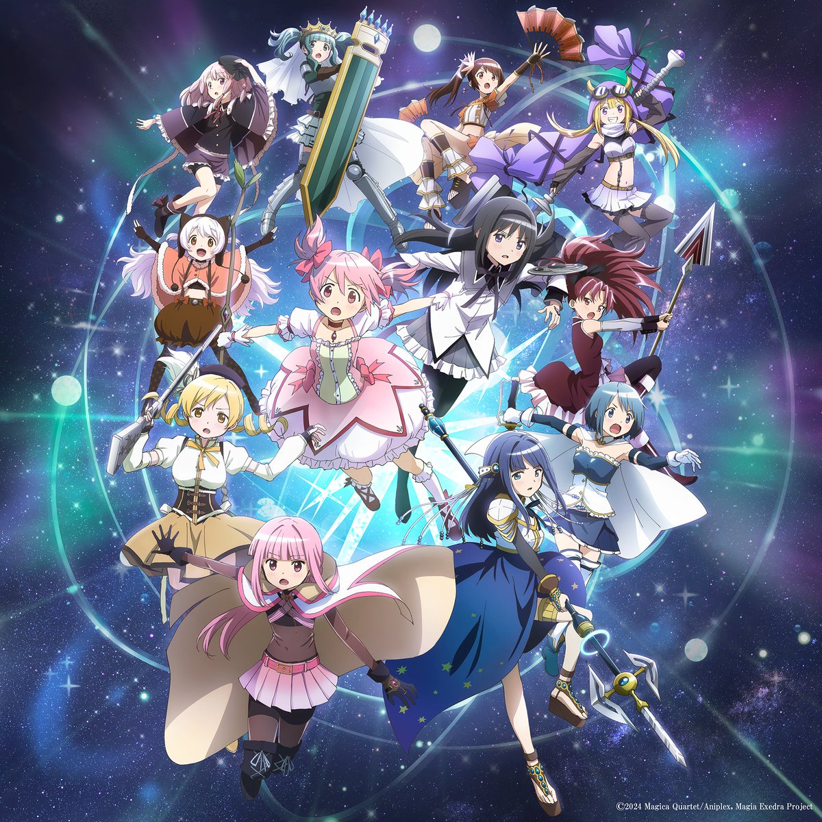 Check out the key visual for the all-new Puella Magi Madoka Magica: Magia Exedra mobile game!

Illustrated by Junichiro Taniguchi, this original artwork features a lineup of 12 Magical Girls!

#PuellaMagiMadokaMagica #madoka_exedra