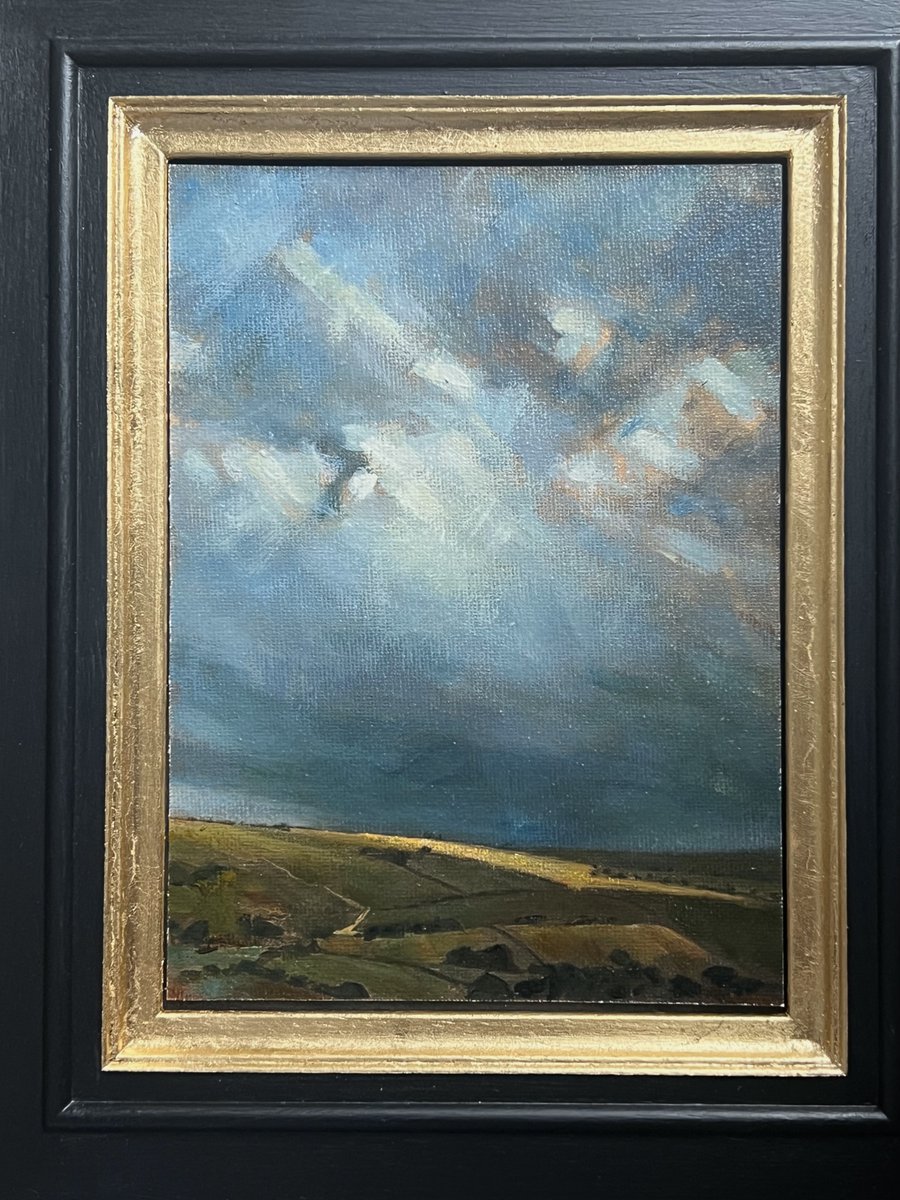 Think I'm liking this new frame! ..acrylic and oil on canvas board #oilpainting #northamptonshire #artist #landscapepainting