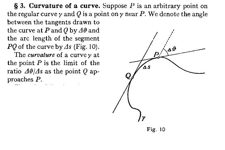 Riazi_Cafe_en's tweet photo. Definition of curvature of a curve from this book.