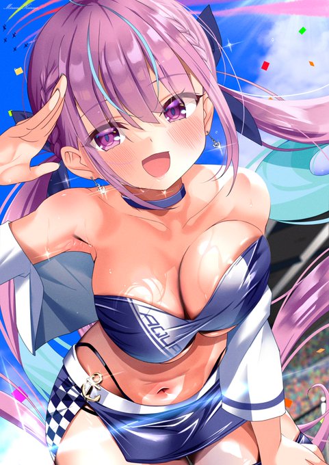 ホロレースクイーンあくたん「みんなあくあ色に染まったね!ついて来てくれてありがと～!」#あくあーと 