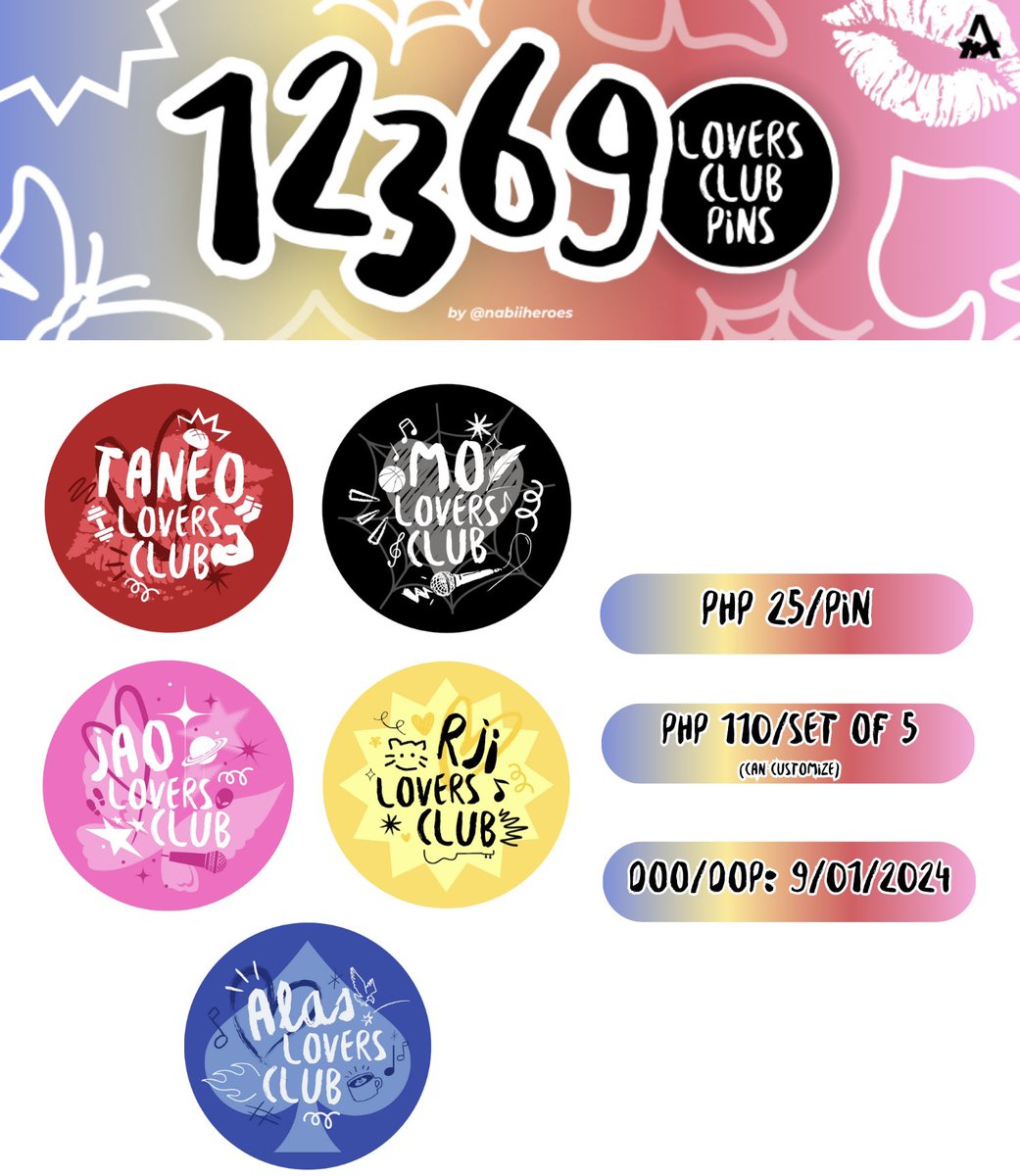 nabiiheroes's tweet photo. .𖥔 ݁ ˖ 𝟏𝟐𝟑𝟔𝟗 𝓛𝒪𝒱𝐸𝑅𝒮 𝓒𝐿𝒰𝐵 PINS ⋆𐙚₊˚⊹♡
by @nabiiheroes

୨ৎ php 25/pin; php 110/set of 5 (can customize)
୨ৎ mop: gcash
୨ৎ mod: jnt, ggx, sdd, meet-up
୨ৎ doo/dop: september 1, 2024 11:59 PM

୨ৎ order form: https://t.co/LhIMpfdpyE

#ALAMAT https://t.co/gqLmv9vIzb
