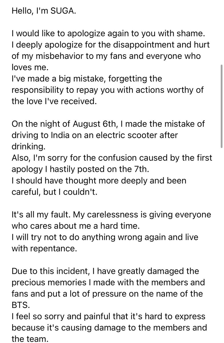 seokjinbit's tweet photo. Yoongi posted another apology letter on Weverse… 

ONE APOLOGY IS ENOUGH YOONGI PLEASE KNOW THAT ARMY HAVE FORGIVEN YOU LONG TIME AGO AND WE ARE STILL HERE LOVING AND SUPPORTING YOU https://t.co/W9rdUZiVNo