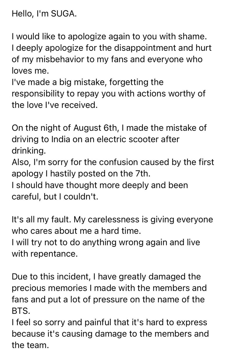 houriyng's tweet photo. yoongi on weverse, apologizing once again. https://t.co/TzHvwXN9Q0