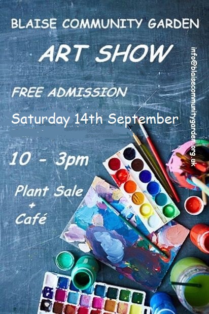 BlaiseGarden (@blaisegarden) on Twitter photo Want to exhibit your art on Saturday 14th September? Contact <a href="/BlaiseGarden/">BlaiseGarden</a> Secretary and Event Co-ordinator Greg on 07946 335597 (or send us a message on X or on Facebook (BlaiseCommunityGarden) Want to exhibit your art on Saturday 14th September? Contact <a href="/BlaiseGarden/">BlaiseGarden</a> Secretary and Event Co-ordinator Greg on 07946 335597 (or send us a message on X or on Facebook (BlaiseCommunityGarden)