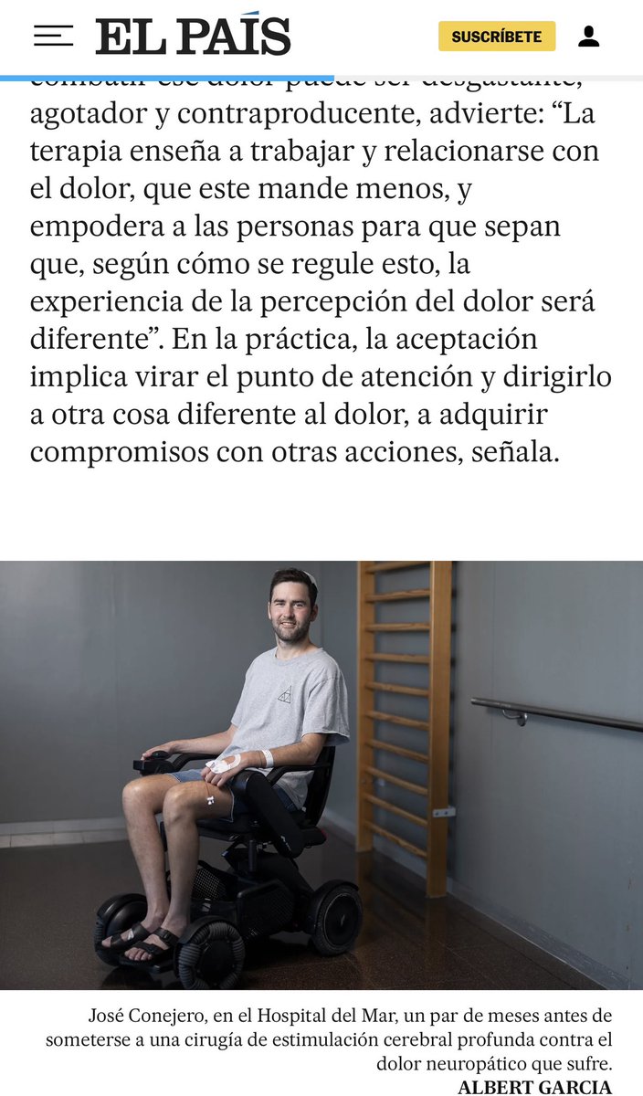Es realmente difícil desde un punto de vista periodístico , explicar “ La cirugía del Sufrimiento “ sin caer en sensacionalismos . Creo que <a href="/CinzasNoPeto/">Jessica Mouzo</a>  lo ha conseguido para <a href="/elpais_espana/">EL PAÍS España</a> 
#dolor #neuromodulation