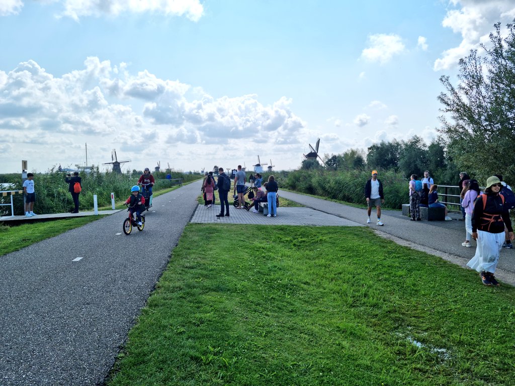 When they talk about this country as being a walking and cycling paradise, they ain't kiddin.  Cycle path, footpath, greening, and windmills. ❤️ 🇳🇱 back to blighty now to build more of this 🚶‍♀️♿️ 🚲🇬🇧