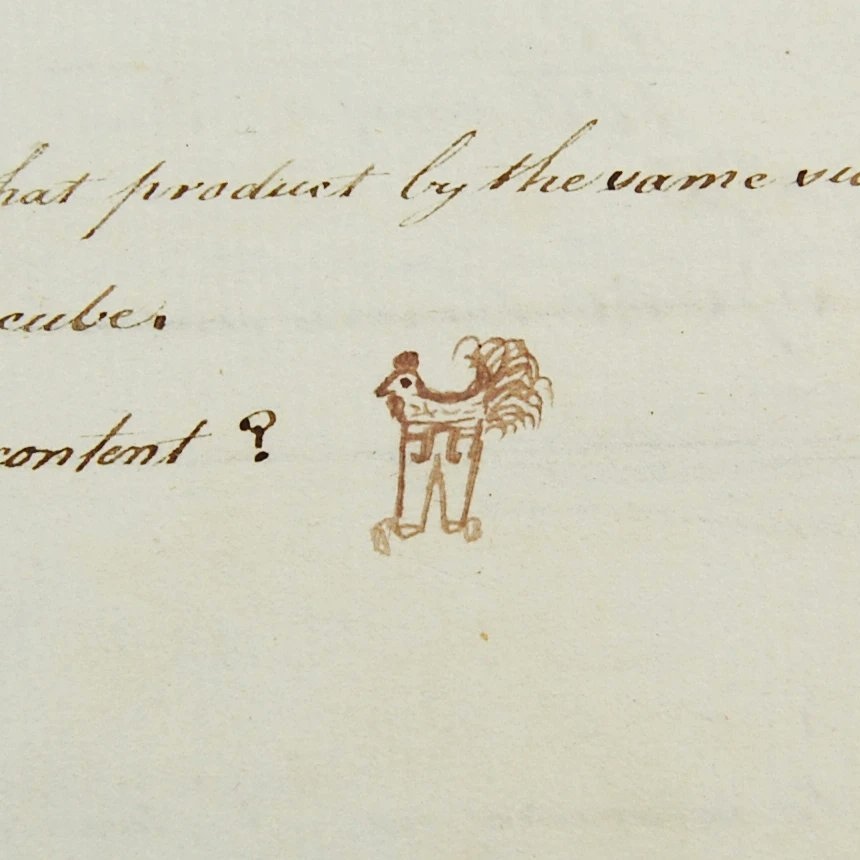 Chicken in trousers, drawn in 1783.