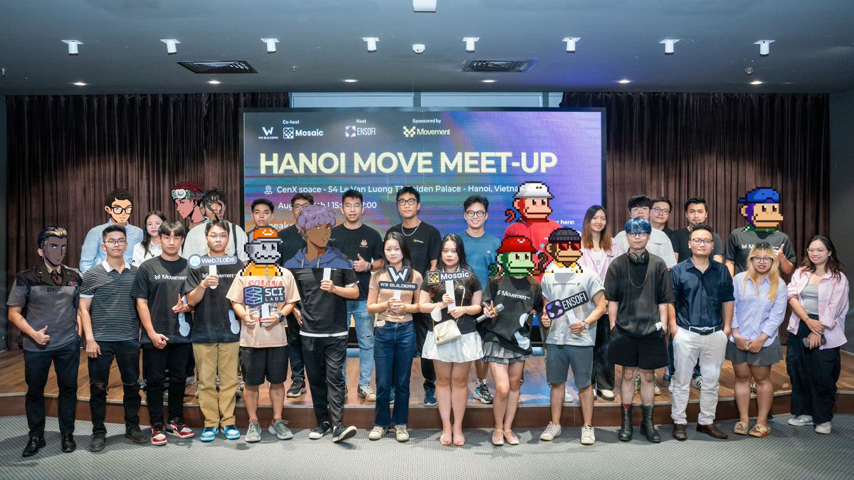 Gmove! 📷
What a blast at the <a href="/movementlabsxyz/">Movement</a> meetup in Hanoi yesterday! 

Great discussions on Movement, including an overview and why builders are excited about it, the Testnet Campaign, Olympus (hackathon), and more. 

Big thanks to our speakers <a href="/HYC2484/">Jo 🦍⚡️</a>, <a href="/dreedohaha/">Dree Do</a>,