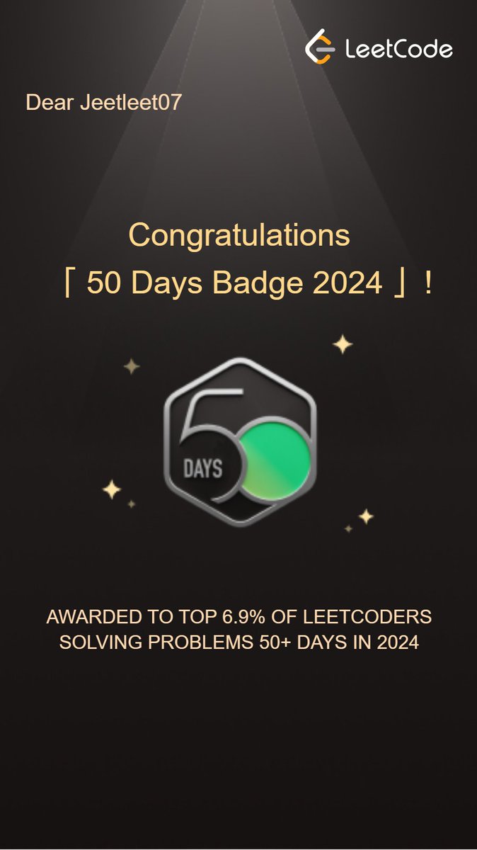 ilovemsd007's tweet image. #50DaysOfLeetCode