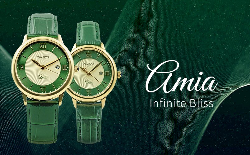 QNET_India's tweet photo. Crafted in rose gold🌹and emerald green❇️, the Chairos Amia Luxury Couples Watch👩🏻‍❤️‍👨🏻⌚ is a symbol of everlasting love!💫💞
Celebrate your love🥂, or give a lovely couple your blessings🤗 – with the Chairos Amia💚

#LuxuryWatches #CouplesWatch #WeddingGift #Chairos #QNETIndia https://t.co/X1YpEaqz4o