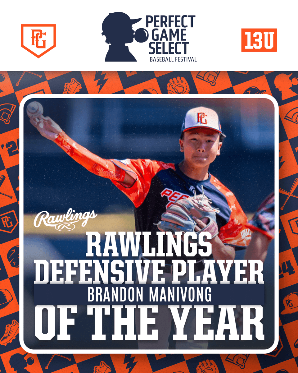 PerfectGameUSA's tweet photo. 5-Tool Award: Jason Marll Jr
@gform Fearless Award: Evan Thompson
@RawlingsSports Defensive Player: Brandon Manivong
@Yakkertech Power Award: Tre' Lawrence https://t.co/L6DhUvqDb5