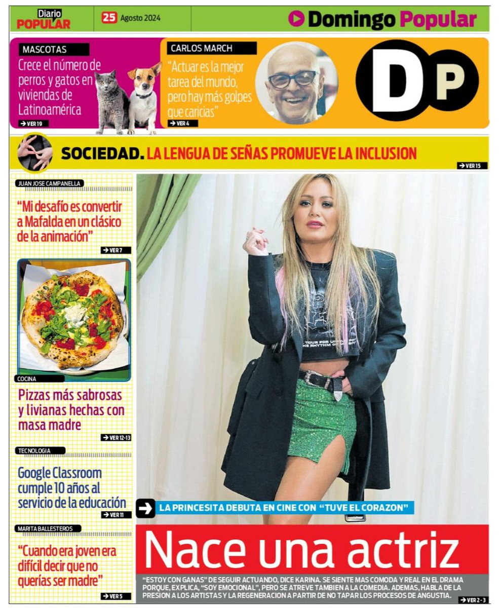 HOY- Mi Nota de Tapa #SupleDominical
<a href="/DiarioPopular_/">Diario Popular</a>
#KARINALaPrincesita <a href="/karinalaprinses/">karina la prinsesita</a> 
#NACEUNAACTRIZ
#"De chica quería actuar más que cantar"
#TuveelCorazón
<a href="/PrincesasdeKari/">Karina La Princesita</a> <a href="/Karina_fanss/">Fans De La Prince ♡</a> <a href="/Rey_Karinero/">Karina La Princesita</a> <a href="/princekari30/">karina la prince. 🇺🇾</a> <a href="/PrincesasdeKari/">Karina La Princesita</a> <a href="/LaPrincesitaKa1/">La Princesita Karina</a>