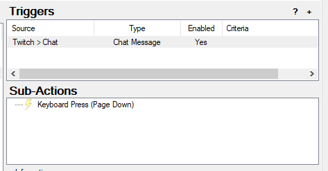 Vilefoxx's tweet photo. @Whipstickgostop How do I get it so that streamer bot only uses a sub action to a specific word like !lol ONLY.... Unfortunatly every single time a message is sent to twitch it activates Keyboard press and I want it to do it only if someone types !lol for example... please help https://t.co/kl9Xl2YHWM