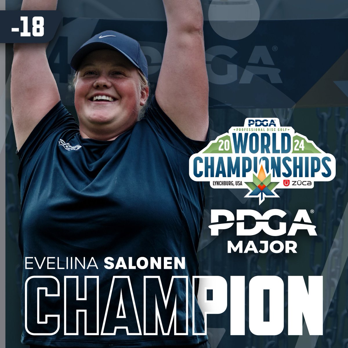 Eveliina Salonen wins the 2024 <a href="/PDGA/">PDGA</a> Professional Disc Golf World Championships!!! 🏆