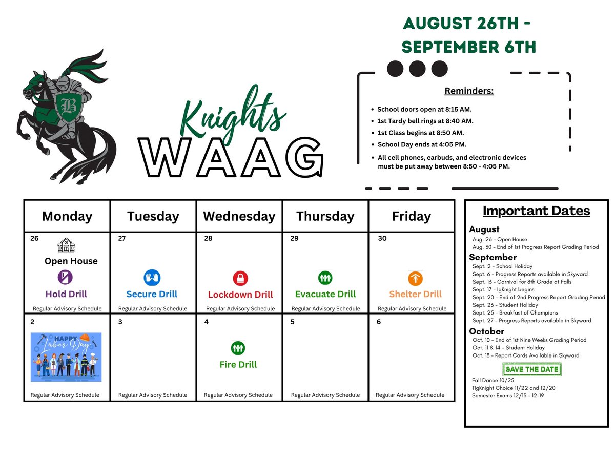 We are ready to see our Knights tomorrow morning!