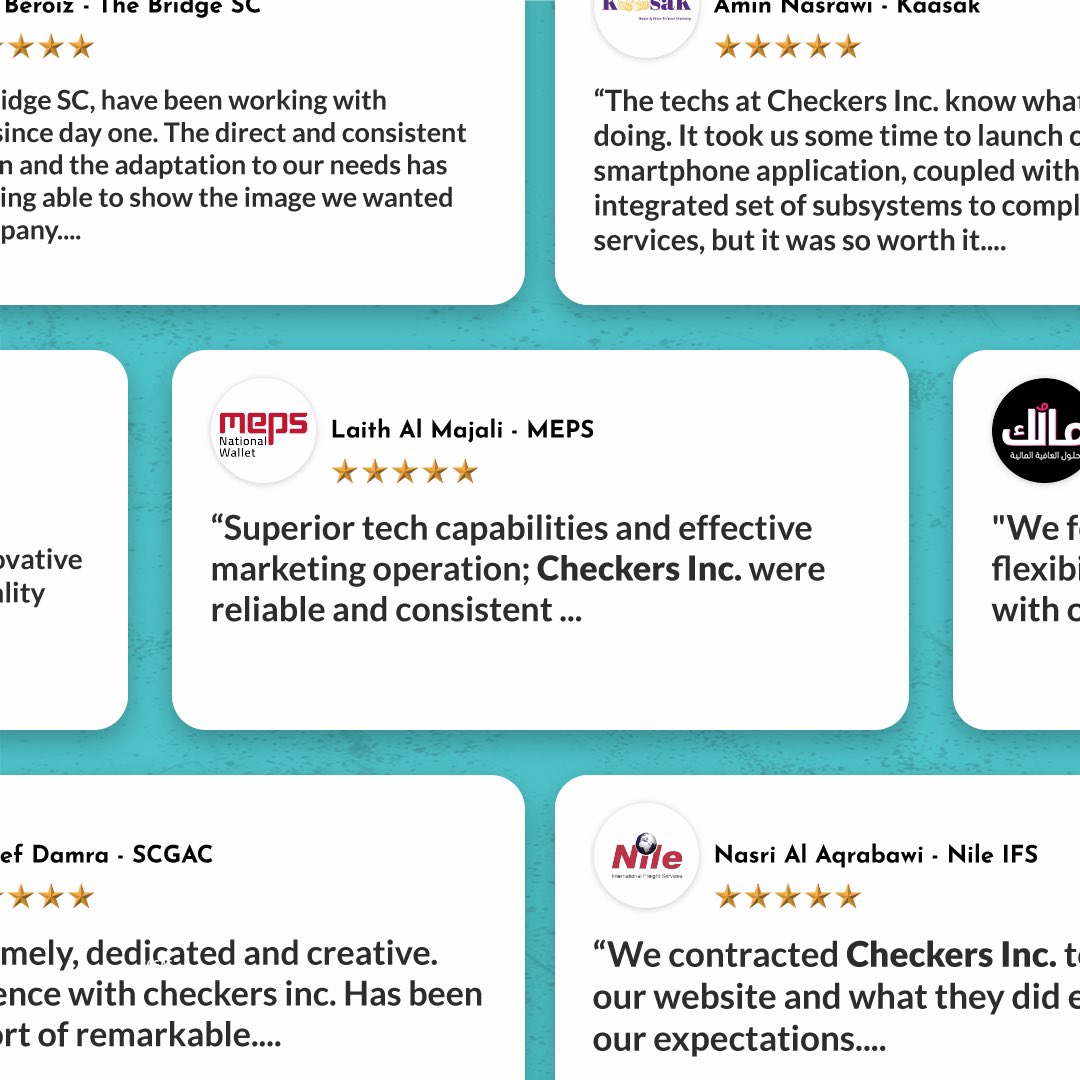 CheckersInc's tweet photo. Real stories from our clients. Hear what they have to say about their experience with us!

#happycustomers #digitalmarketing #holisticdigitalmarketing #checkersinc #itsolutions #webdesignideas https://t.co/nHyedr1F4A
