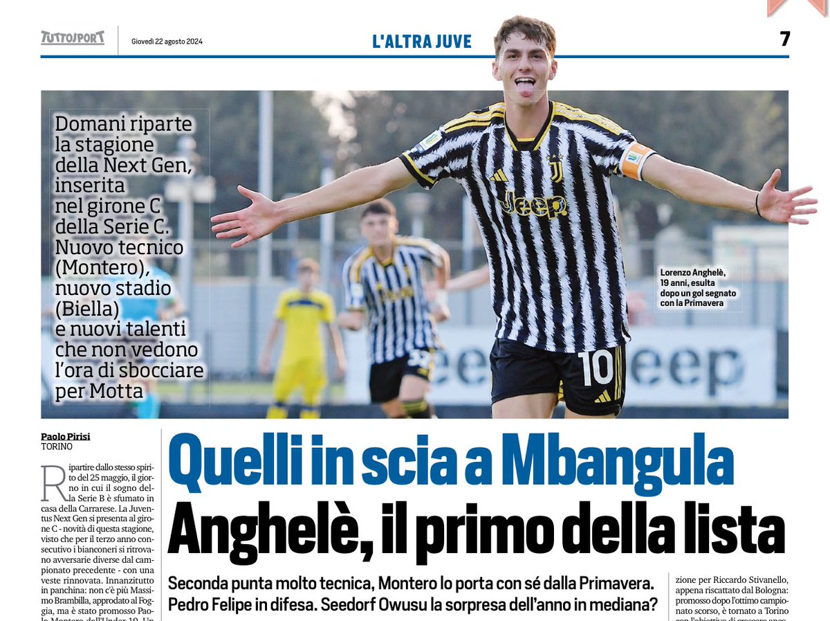 𝗚𝗝𝘂𝘀𝘁𝗷𝘂𝘃𝗲 🎥 (@gjustjuve) on Twitter photo “Anghelè, il primo della lista”
Chi guarda le partite del settore giovanile o chi legge <a href="/tuttosport/">Tuttosport</a> non sarà sorpreso della convocazione di Lorenzo “Anghelè, il primo della lista”
Chi guarda le partite del settore giovanile o chi legge <a href="/tuttosport/">Tuttosport</a> non sarà sorpreso della convocazione di Lorenzo