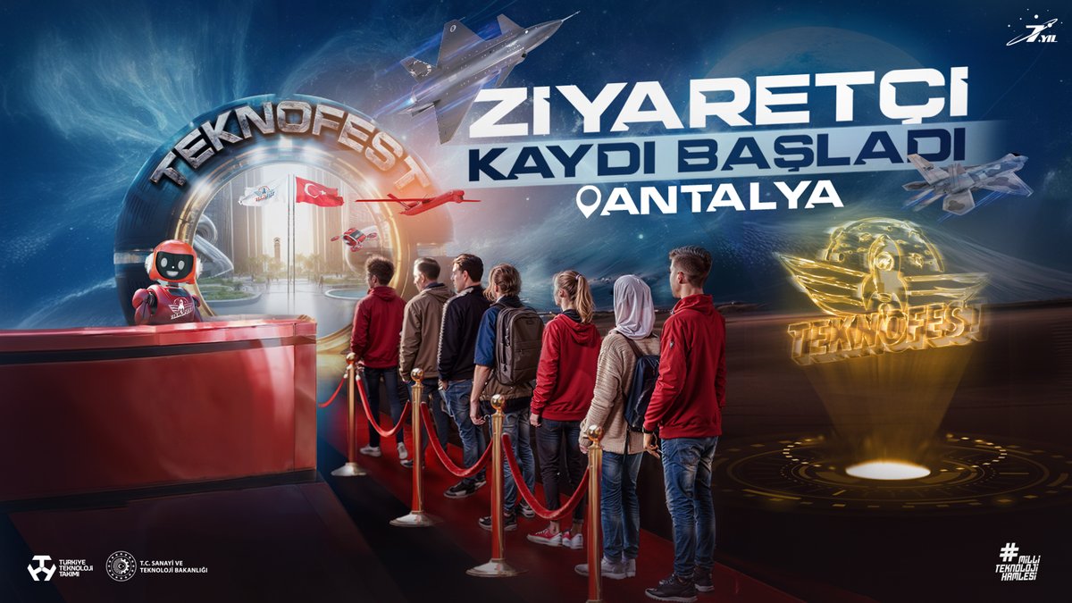 📢 #TEKNOFEST Akdeniz için Ziyaretçi Kayıtları Başladı ❗️

5️⃣-8️⃣ Eylül tarihleri arasında 25 yarışmanın final etapları için ANTALYA’dayız. 🤩🚀

Online kaydınızı oluşturun, TEKNOFEST mevsiminin rüzgarına siz de katılın!
 
👉 KAYIT: mth.tc/2024AntalyaTek…
